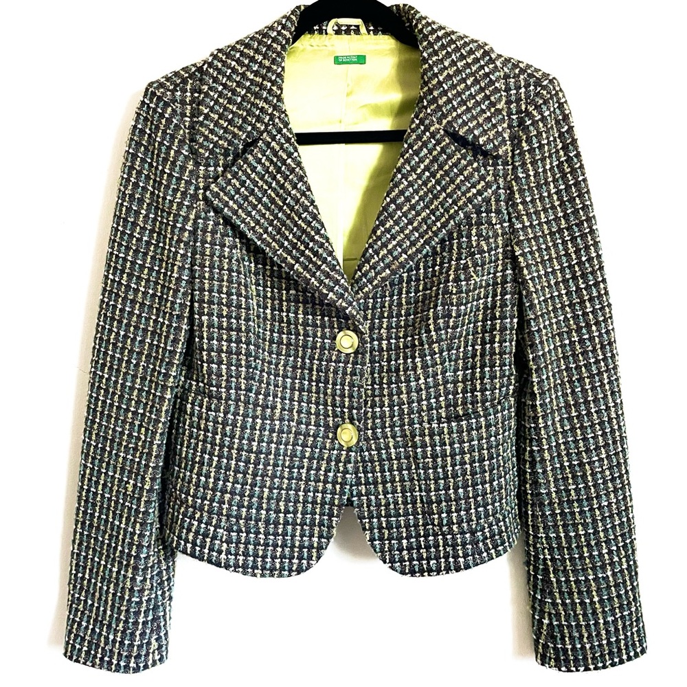 United Colors Of Benetton Multicolor Tweed Blazer and Skirt Set